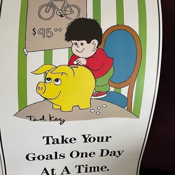 Positive Attitude 1980’s Posters Work Hard Goals Do Good set of 6!! - Picture 2 of 14